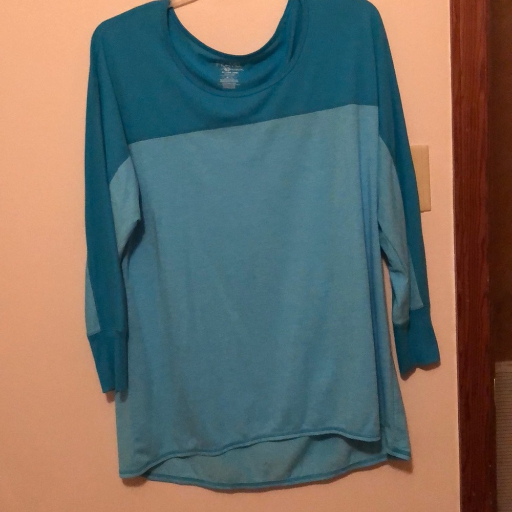Two tone turquoise tunic